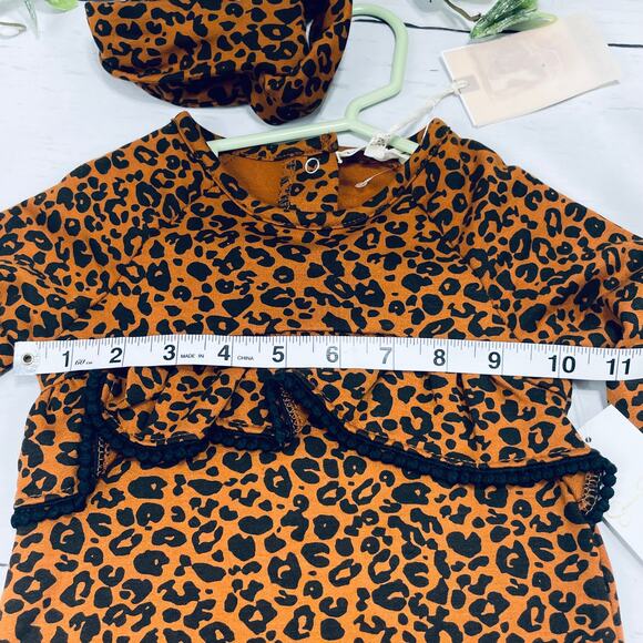NEW Jessica Simpson Leopard Print Brown and Black Romper - Size 12months - Picture 8 of 9